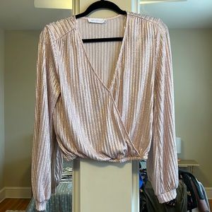 Light pink shimmer crop top